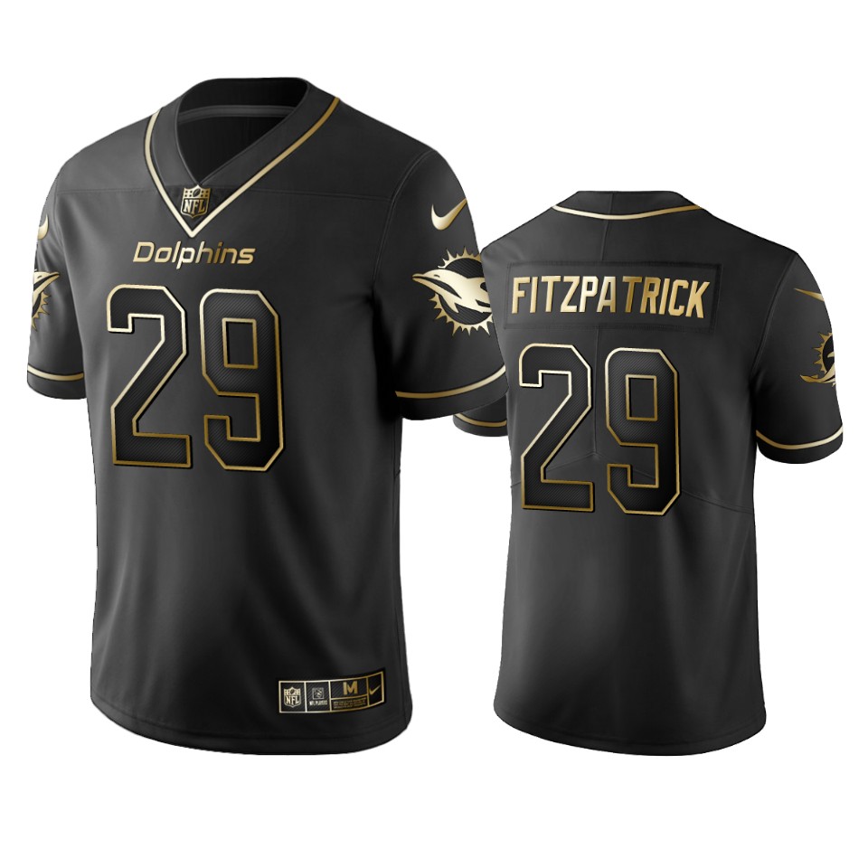 Miami Dolphins #29 Minkah Fitzpatrick Men Stitched NFL Vapor Untouchable Limited Black Golden Jersey->miami dolphins->NFL Jersey
